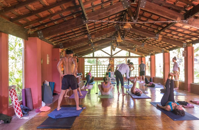 sala de prática de yoga
