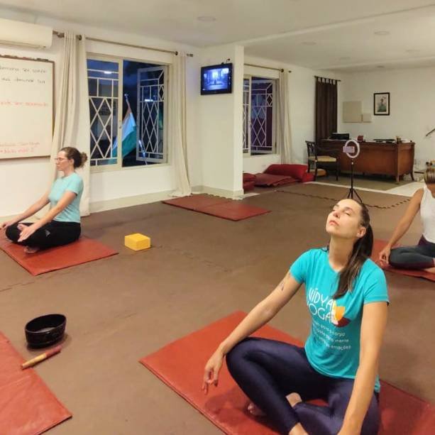 prática de yoga ao vivo online no conforto da sua casa