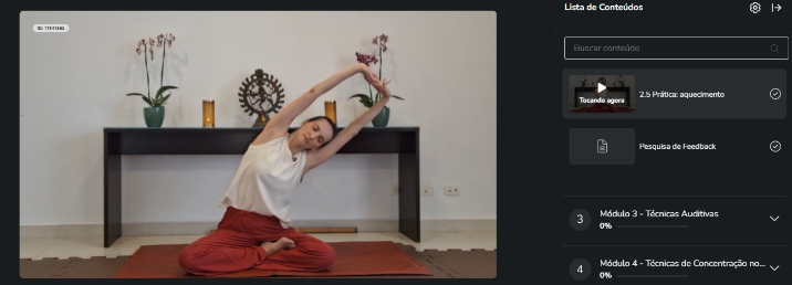 aquecimento para meditação